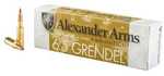 6.5 Grendel 120g Nosler® Ballistic Tip Loaded Ammo - Alexander Arms® 120g Nosler® ballistic tip loaded into Hornady brass for light game hunting. Box of 20. Our gelatin is calibrated with a BB at 590 ...
